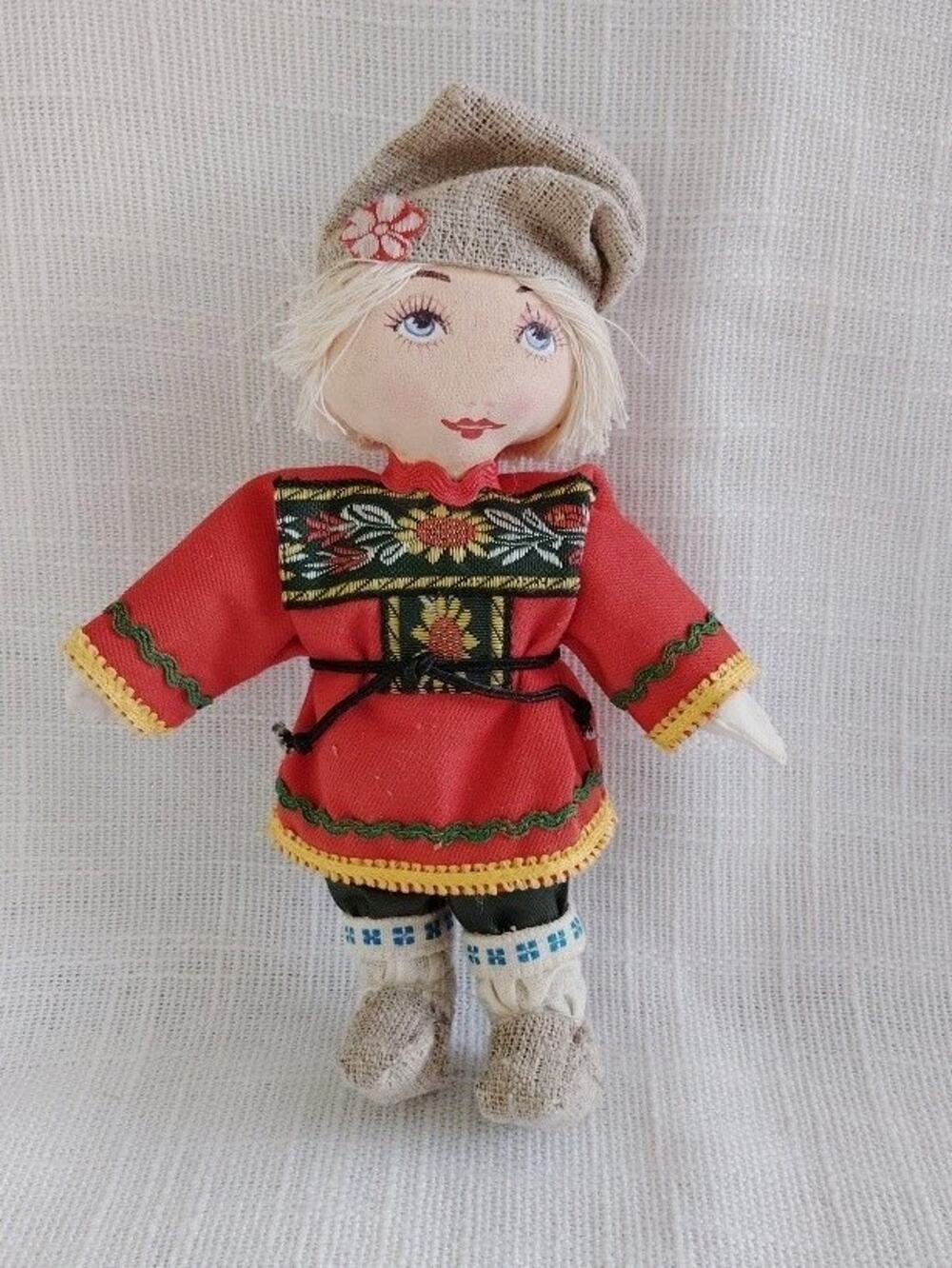 Russian Souvenir Cloth Doll Traditional Clothing 8 inches